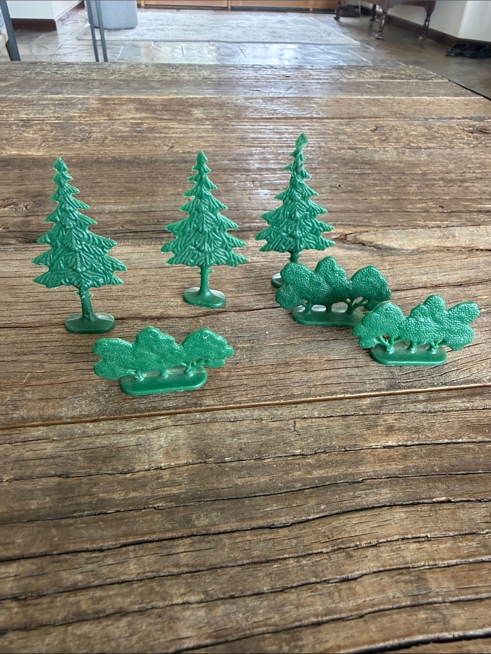 Vintage 1960’s Lego Green Plastic Tree and Bush Set.   a